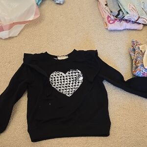 Black Heart Graphic Sweatshirt - small bleach stain. Tye dye it!
